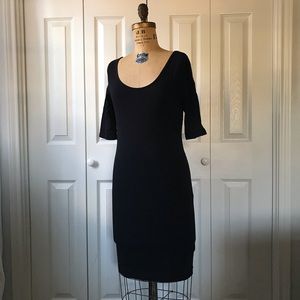 Black 3/4 Sleeve Bodycon Dress